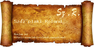 Széplaki Roland névjegykártya
